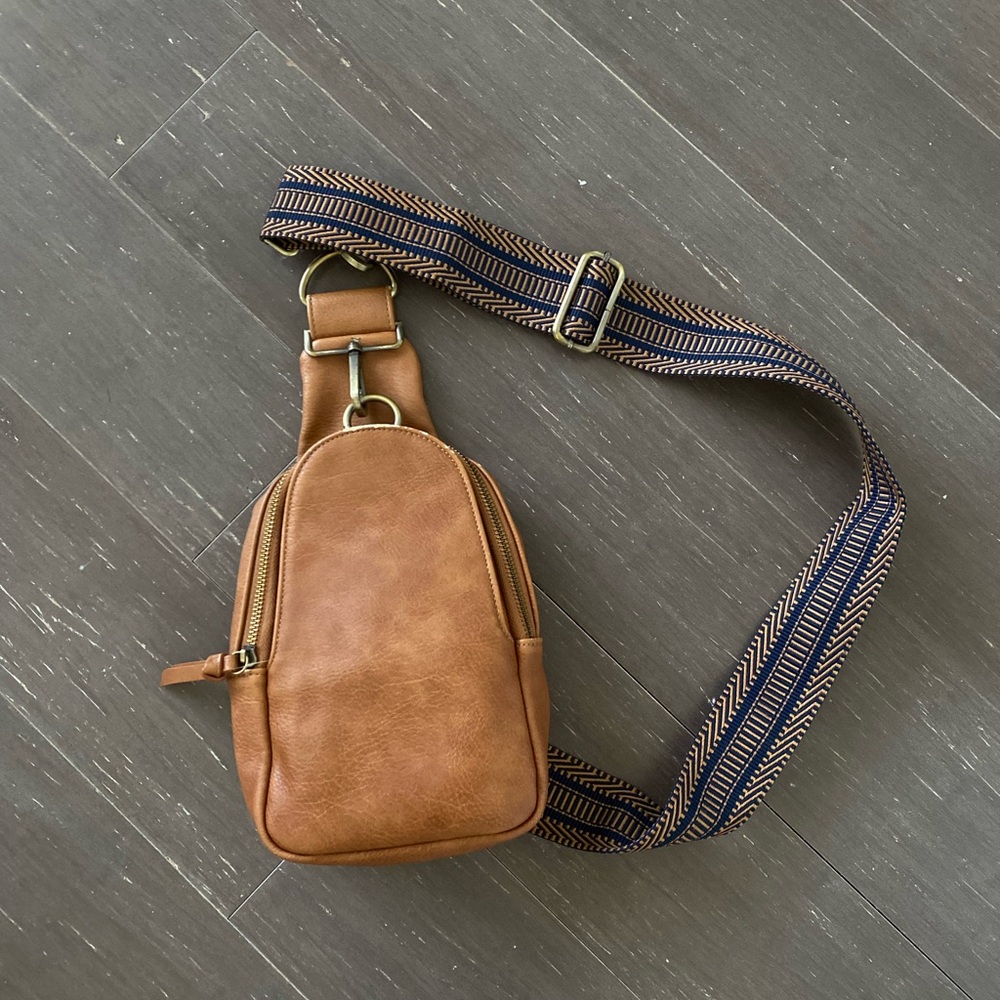Anthropologie Brown Leather Crossbody Bag